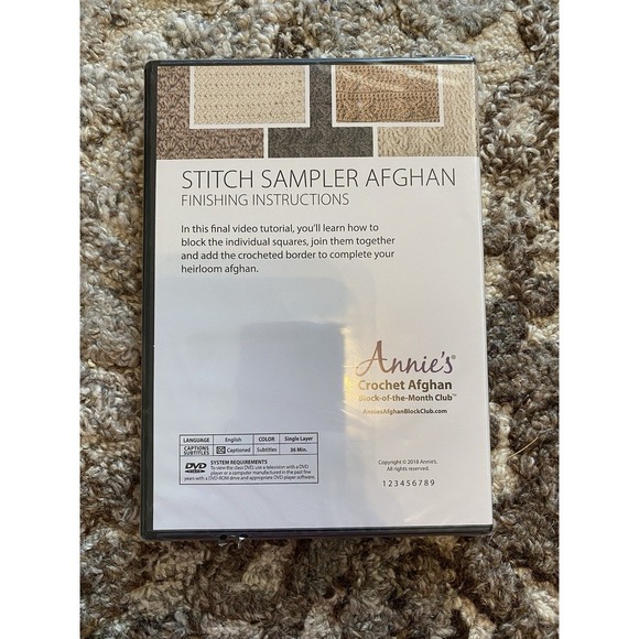 Annie's Crochet Afghan Block Month Club Stitch Sampler 7 DVD NEW Partial Set - Picture 6 of 6